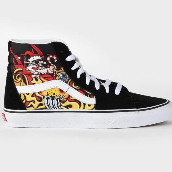 Vans Sk8 Hi Santa Flame Black